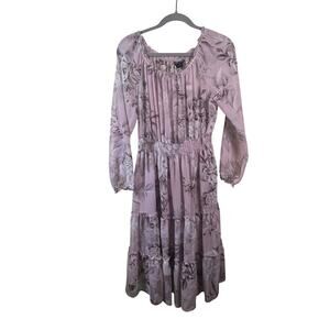 Kate and Lily Purple 3/4 Sleeve Floral Dress Size 10